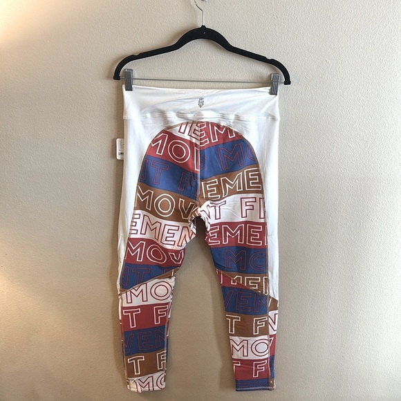 FP Movement Dawn To Dusk Leggings Size XL Red Blue White High Rise Stretchy - Picture 6 of 11